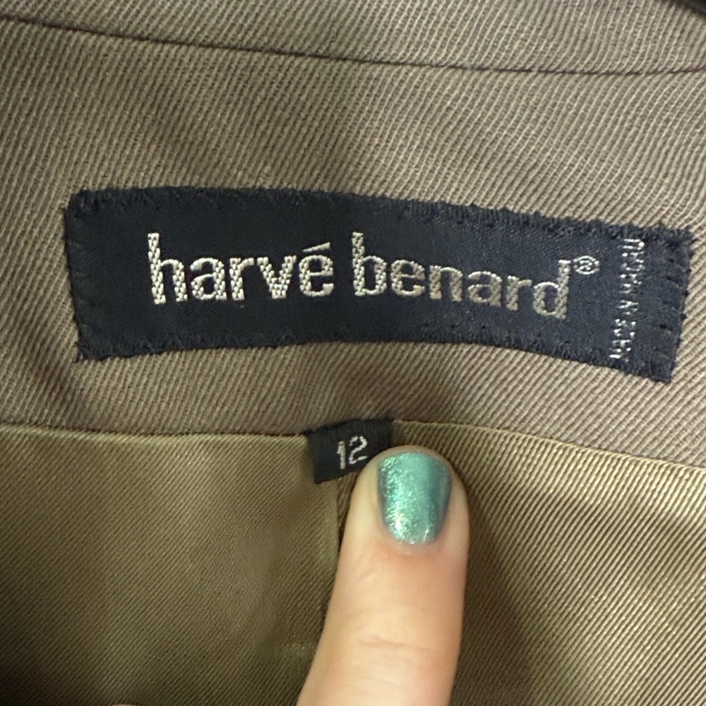 Harvé Benard 100% Wool 80s Vintage Tan Blazer - Picture 3 of 4